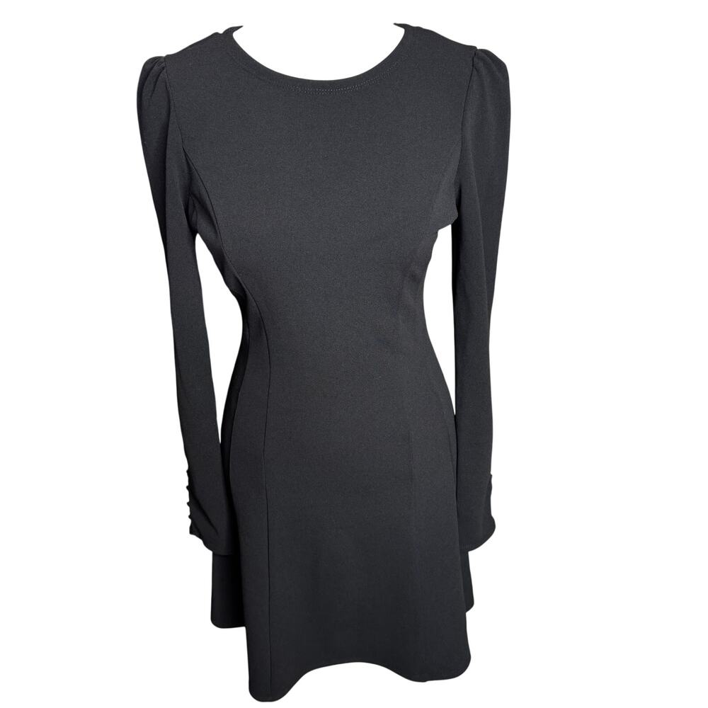 Zara Black Long-Sleeve Mini Dress